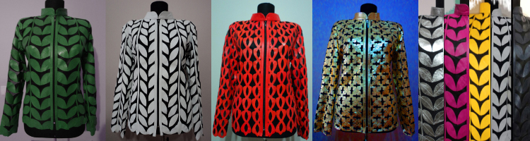 Click to See All Available Designs and Colors of Plus Size Leather Leaf Jackets at Once