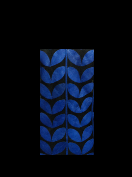 Womens Blue Leather Leaf Poncho